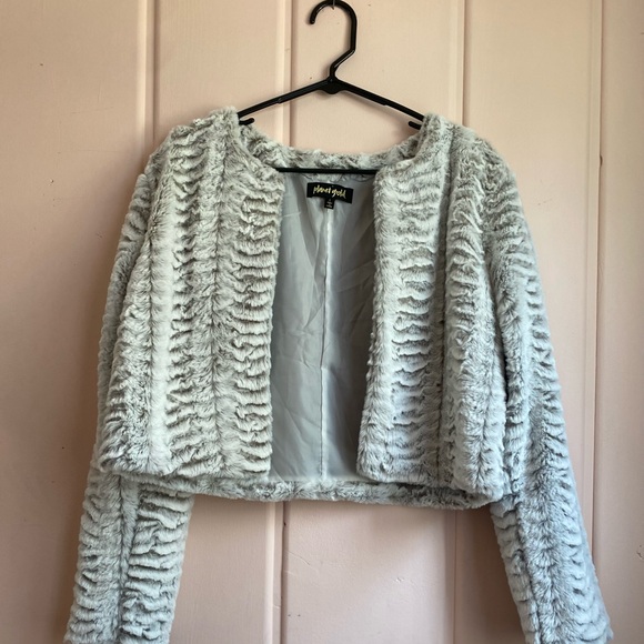 Faux Fur Planet Gold Cropped Jacket - Picture 3 of 5